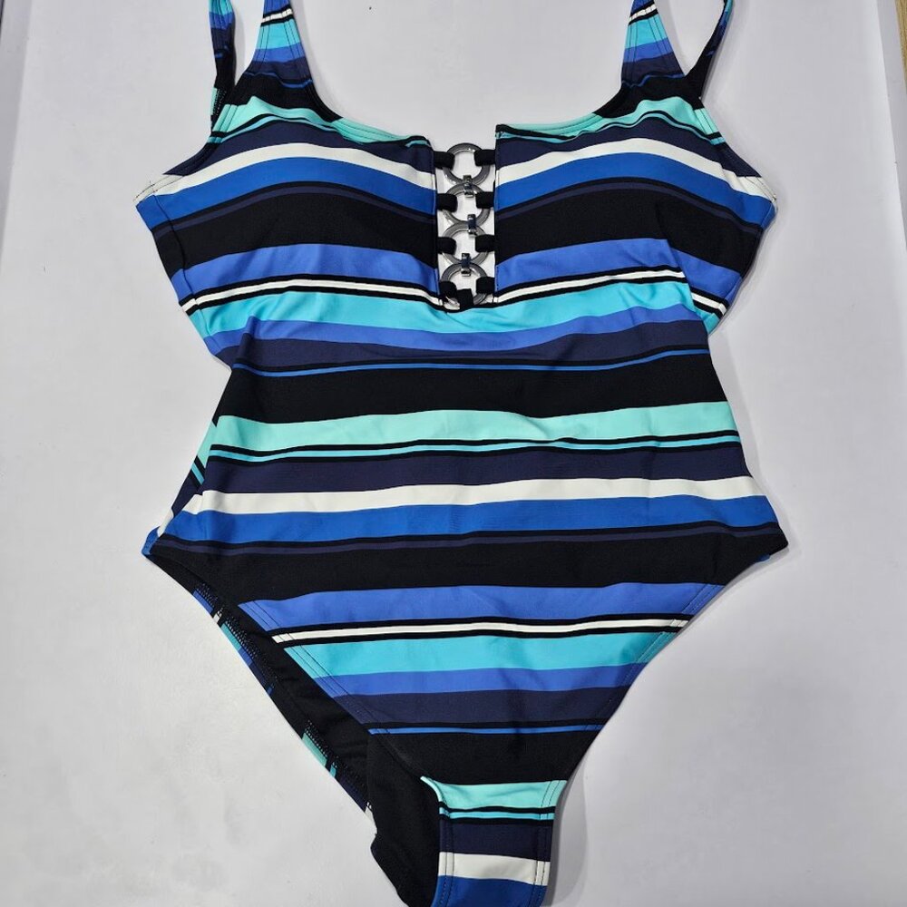 Michael Kors Ring-Front One-Piece Swimsuit - Picture 5 of 8